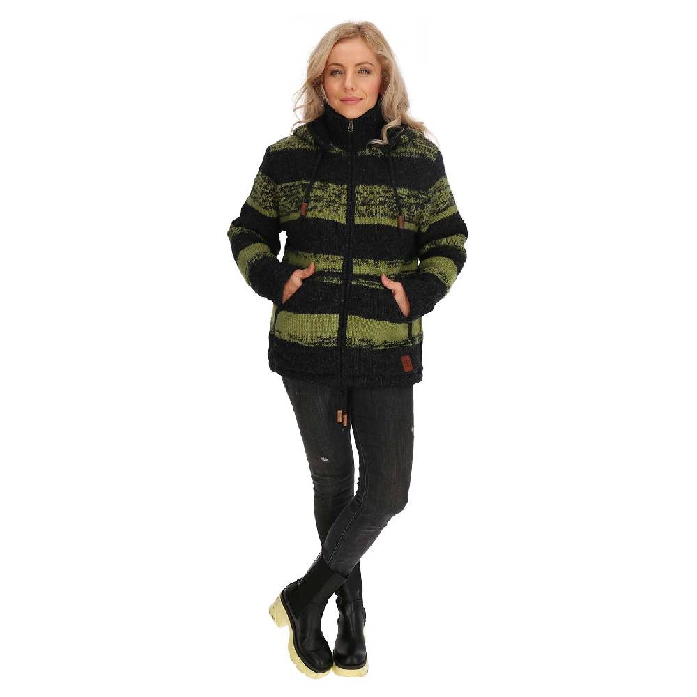Kunst Und Magie Unisex Strickjacke Goa Wolle Bunte Patchwork Jacke Fleecefutter Hochkragen abnehmbarer Kapuze Neueste Mode