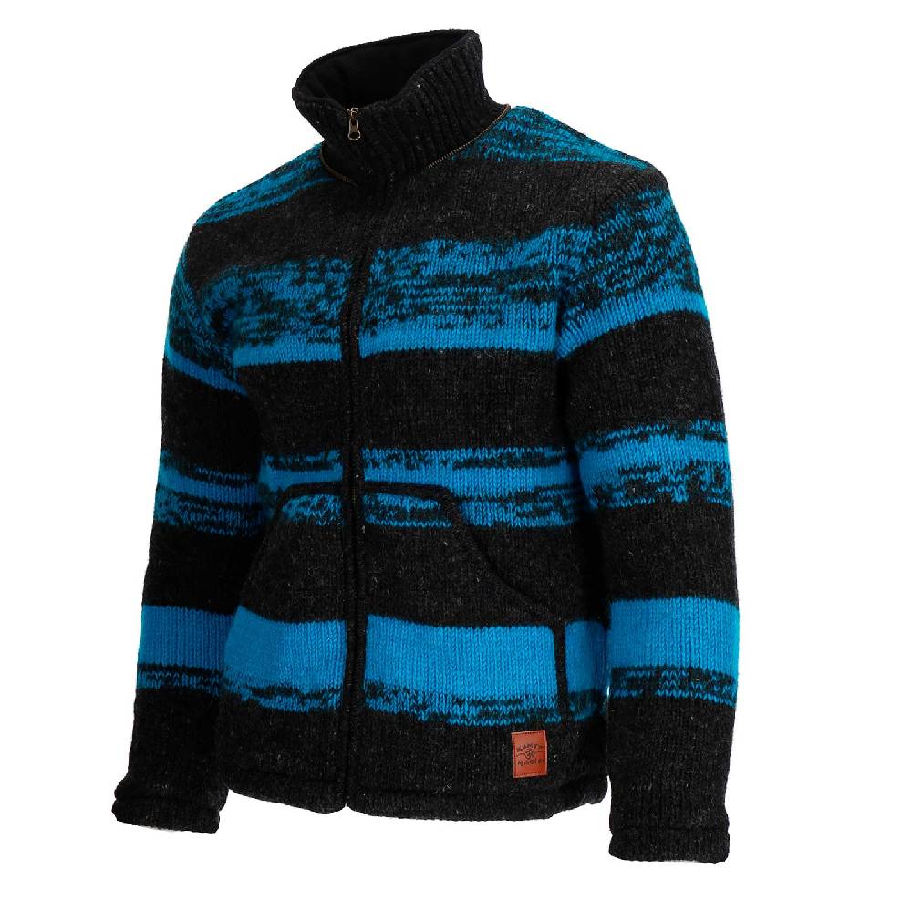Kunst Und Magie Unisex Strickjacke Goa Wolle Bunte Jacke Fleecefutter Hochkragen abnehmbarer Kapuze Winterjacke Online Outlet