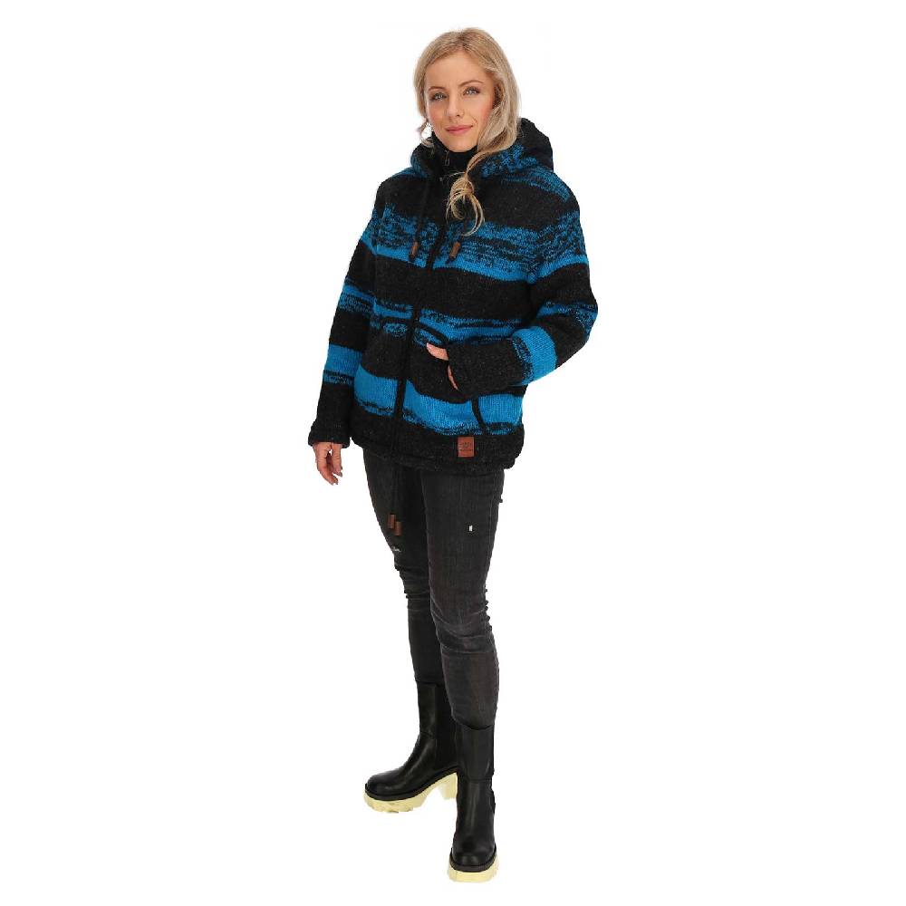 Kunst Und Magie Unisex Strickjacke Goa Wolle Bunte Jacke Fleecefutter Hochkragen abnehmbarer Kapuze Winterjacke Online Outlet