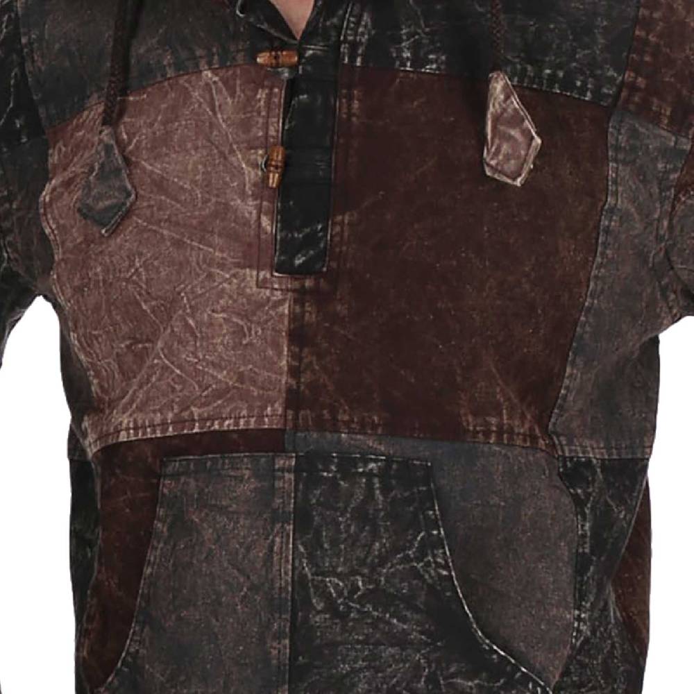 Kunst Und Magie Patchwork Baja Hoodie Herren alternativ Kapuzenpulli Nachhaltig Fair Exklusive Angebote