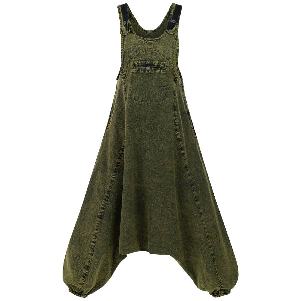 Kunst Und Magie Damen Latzhose Hippie Haremshose Goa Hose Boho 70er Jumpsuit Overall Stonewashed Catsuit Neuheiten