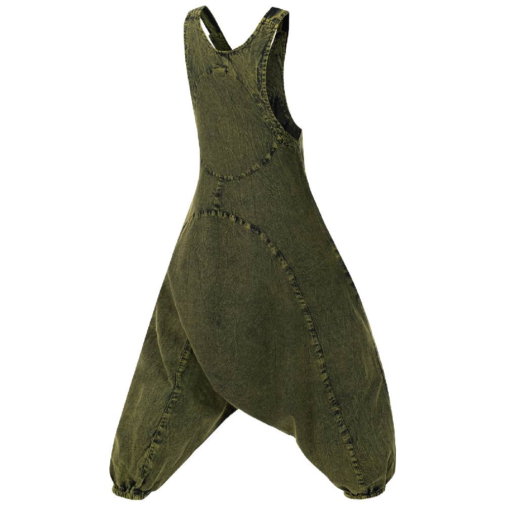 Kunst Und Magie Damen Latzhose Hippie Haremshose Goa Hose Boho 70er Jumpsuit Overall Stonewashed Catsuit Neuheiten