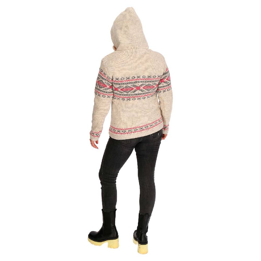 Kunst Und Magie Damen Hoodie Ski-Pullover gefütterte Wolljacke Strickpullover Goa Wolle Jacke Norweger Muster Kauf eins, bekomm eins gratis
