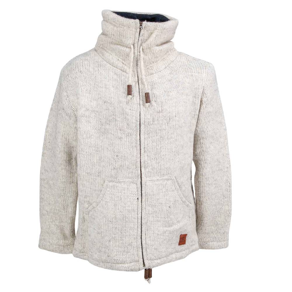 Kunst Und Magie Klassische Strickjacke Wolle Winter Jacke mit Hochkragen Fleecefutter Fair Nachhaltig Tägliche Deals
