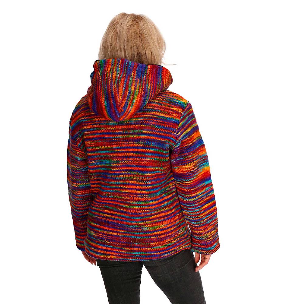 Kunst Und Magie Baja Hoodie Regenbogen Kapuzenpullover Strickjacke Wolle Jacke mit Kapuze Winter Pullover Unisex Tiefpreis