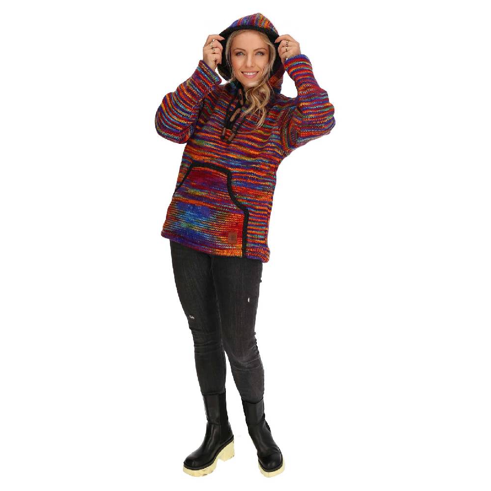 Kunst Und Magie Baja Hoodie Regenbogen Kapuzenpullover Strickjacke Wolle Jacke mit Kapuze Winter Pullover Unisex Tiefpreis
