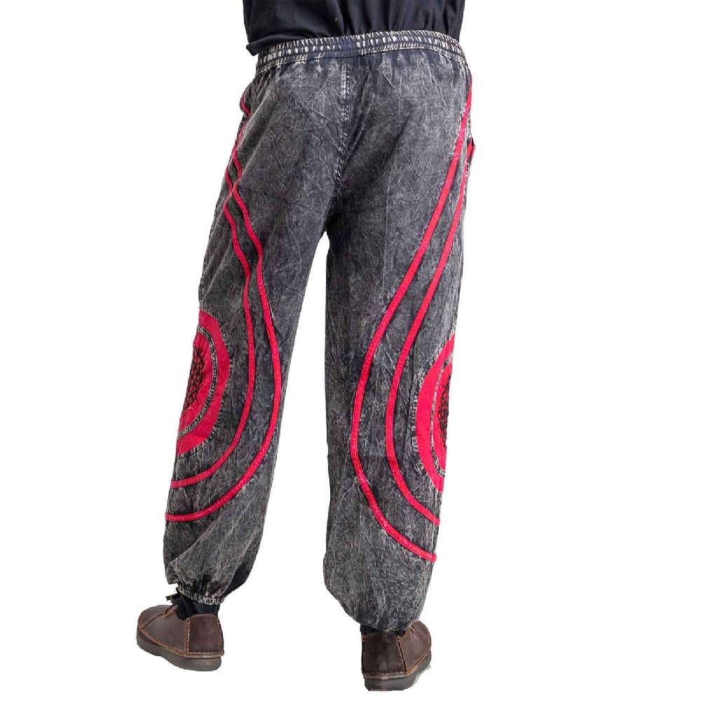 Kunst Und Magie Hose Blume des Lebens Goa Cargo Hose Hippiehose Pluderhose Haremshose Flower of Life Baggy Unisex Super Sparpreis