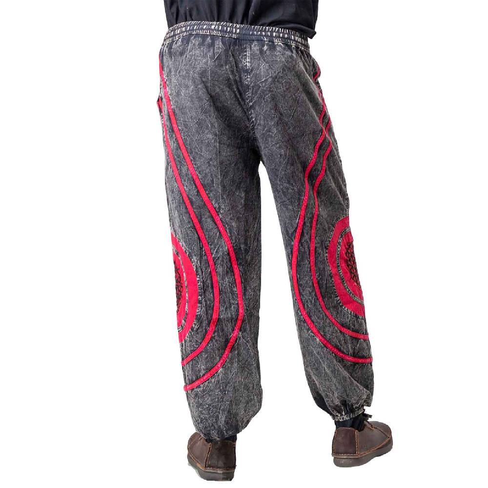 Kunst Und Magie Hose Blume des Lebens Goa Cargo Hose Hippiehose Pluderhose Haremshose Flower of Life Baggy Unisex Super Sparpreis
