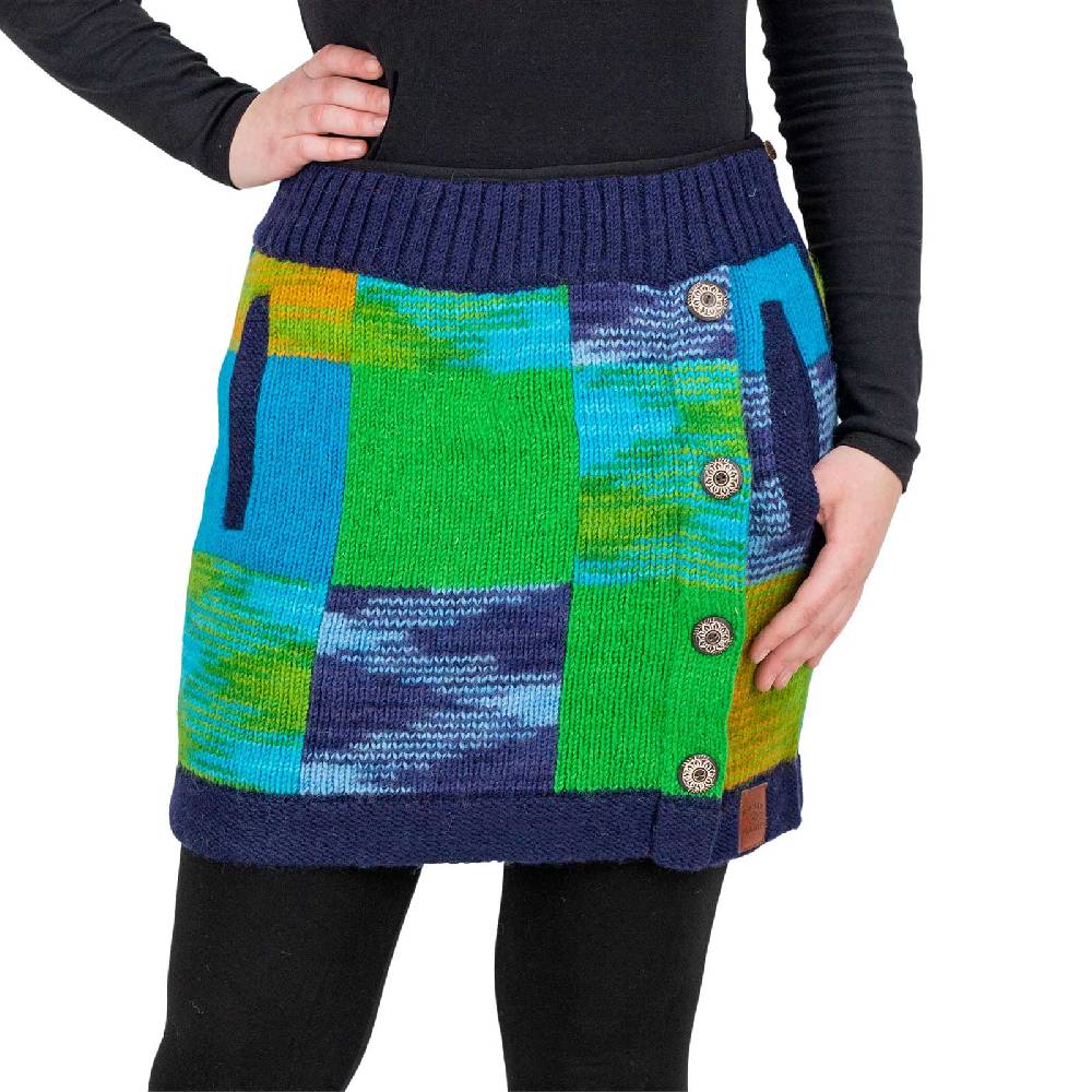 Kunst Und Magie Bunter Patchwork Strickrock kurzer Rock mit klassischem Muster Wolle gefüttert Boho Bis zu 60% Rabatt