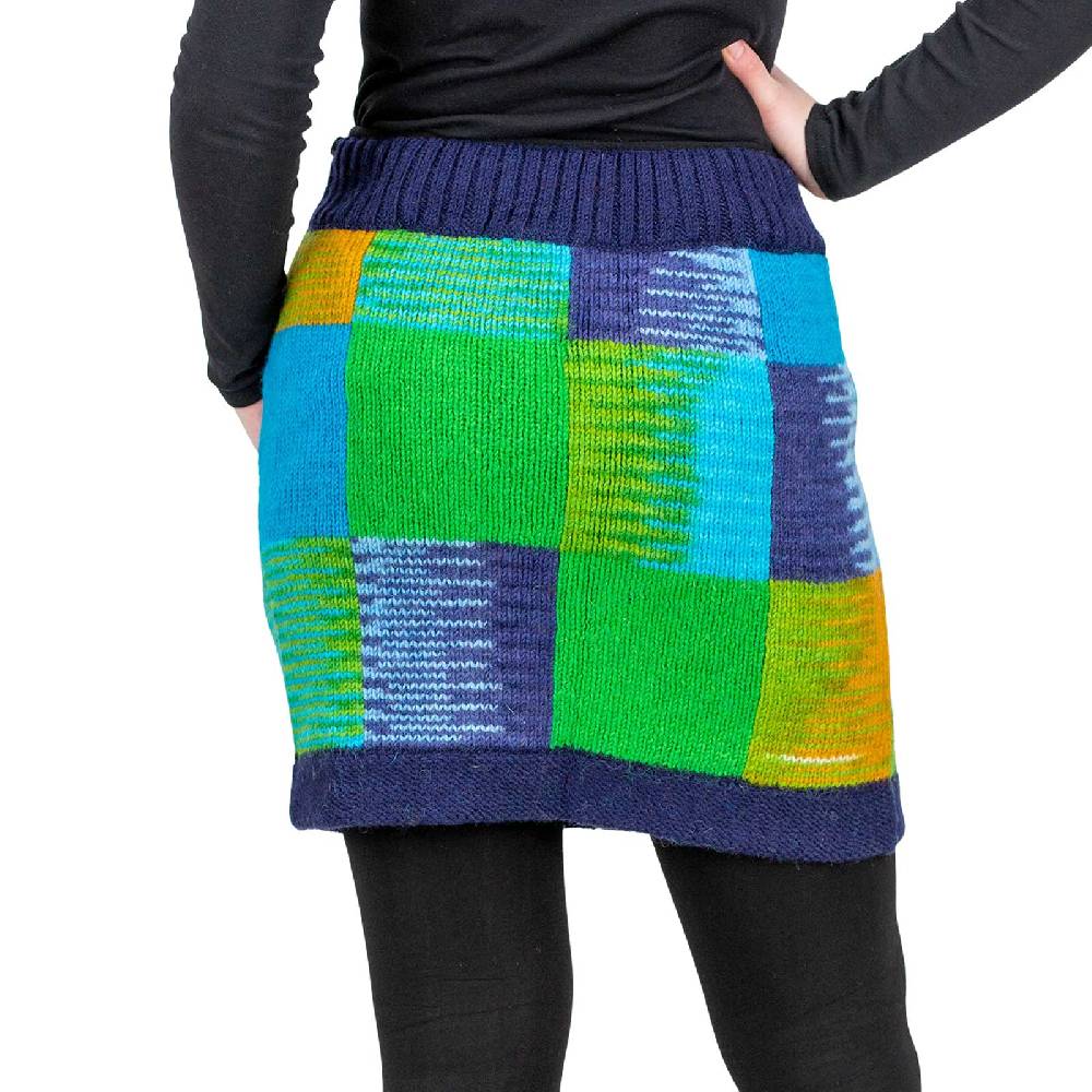 Kunst Und Magie Bunter Patchwork Strickrock kurzer Rock mit klassischem Muster Wolle gefüttert Boho Bis zu 60% Rabatt