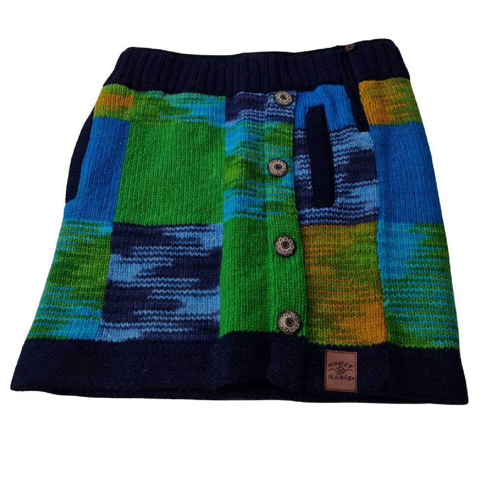Kunst Und Magie Bunter Patchwork Strickrock kurzer Rock mit klassischem Muster Wolle gefüttert Boho Bis zu 60% Rabatt