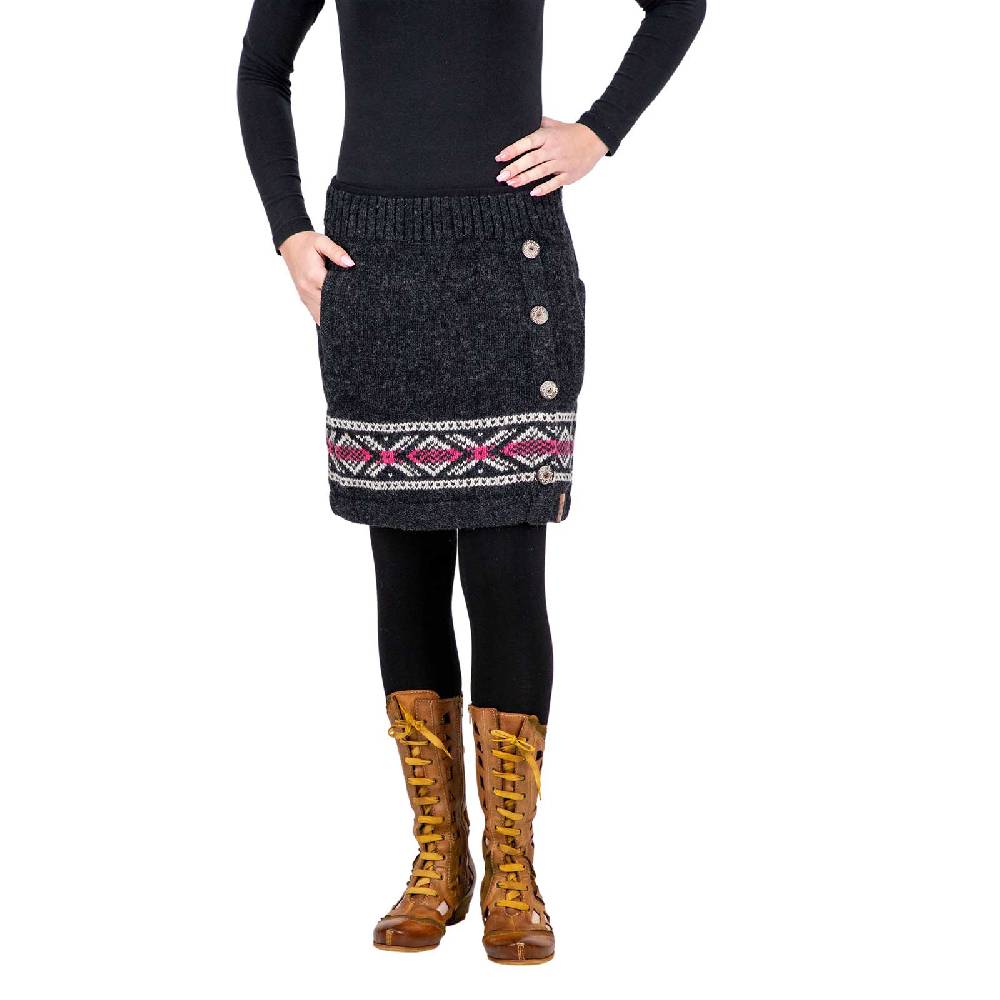 Kunst Und Magie Bunter Strickrock aus Wolle kurzer Rock mit klassischem Muster gefüttert Clearance-Verkauf