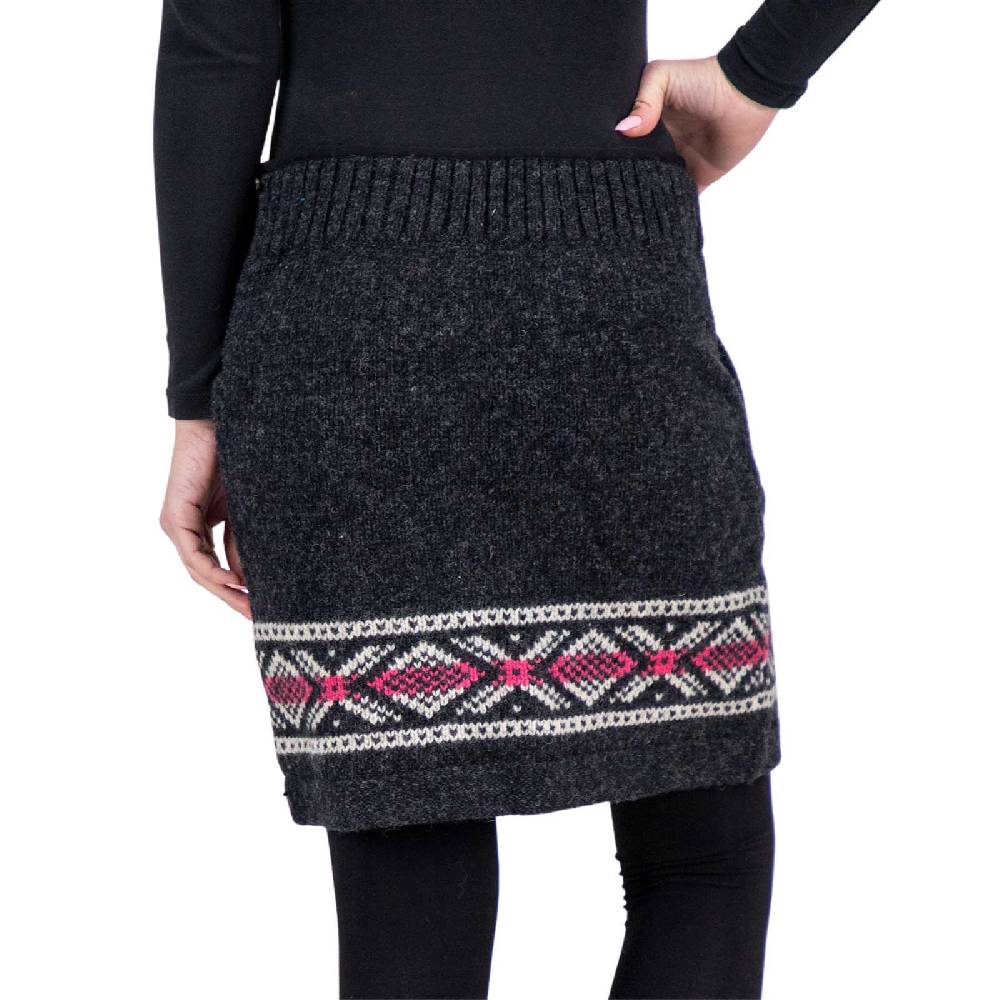 Kunst Und Magie Bunter Strickrock aus Wolle kurzer Rock mit klassischem Muster gefüttert Clearance-Verkauf