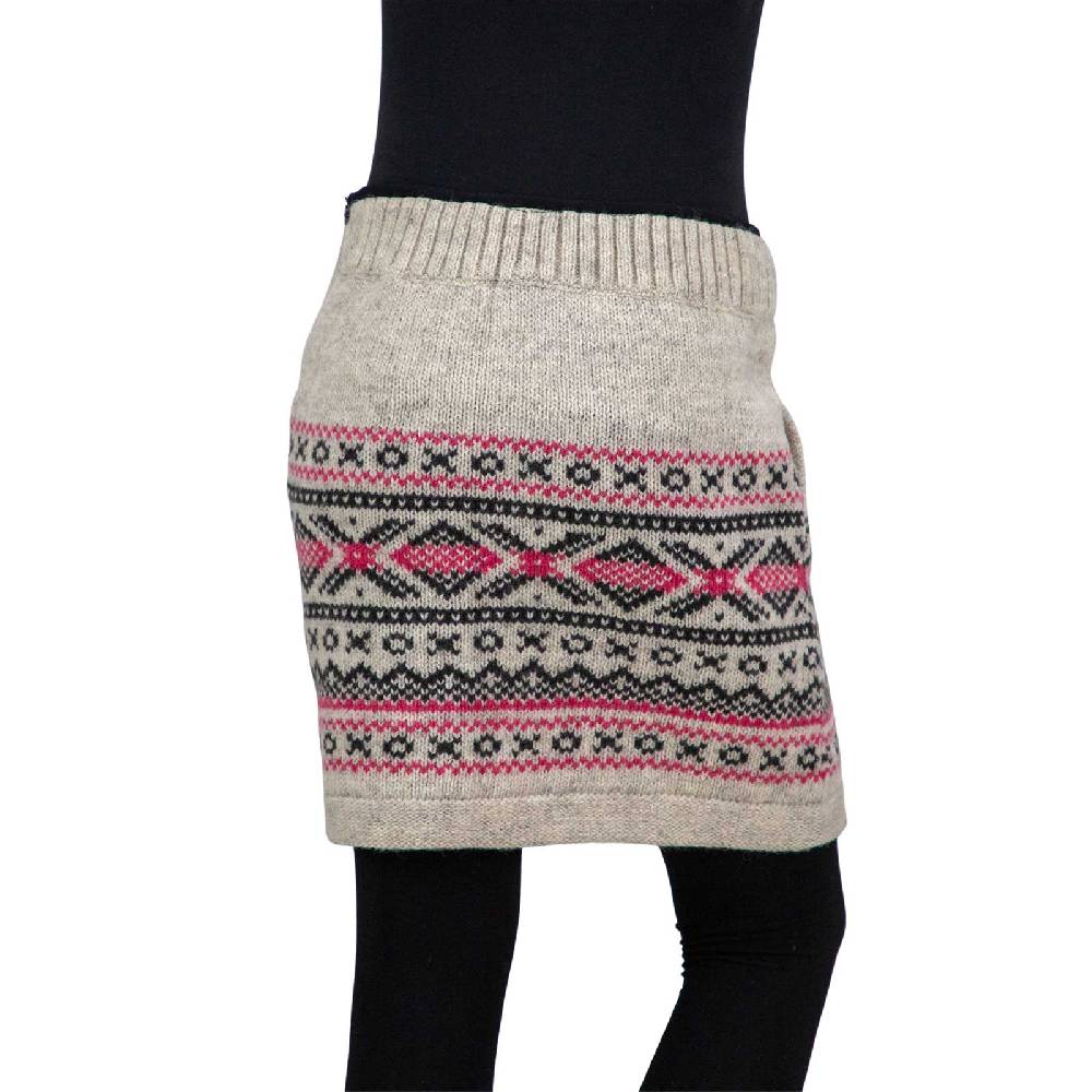 Kunst Und Magie Bunter Strickrock kurzer Rock mit nordischen Mustern Wolle gefüttert Boho Fabrikladen