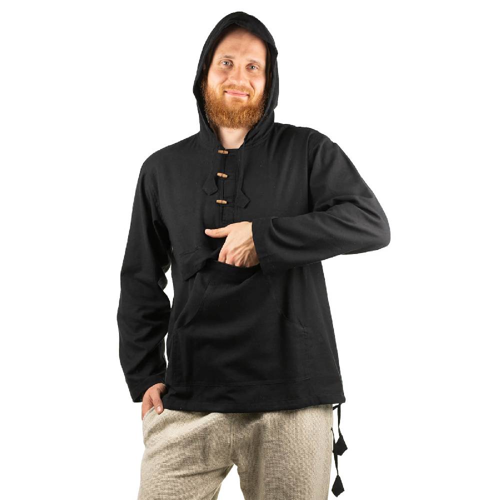Kunst Und Magie Gefütterter Herren Hoodie Fischerhemd Kapuze Kängurutasche Baja Sweater Boho Begrenzt auf 3 Tage