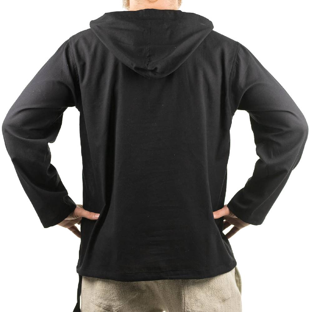 Kunst Und Magie Gefütterter Herren Hoodie Fischerhemd Kapuze Kängurutasche Baja Sweater Boho Begrenzt auf 3 Tage