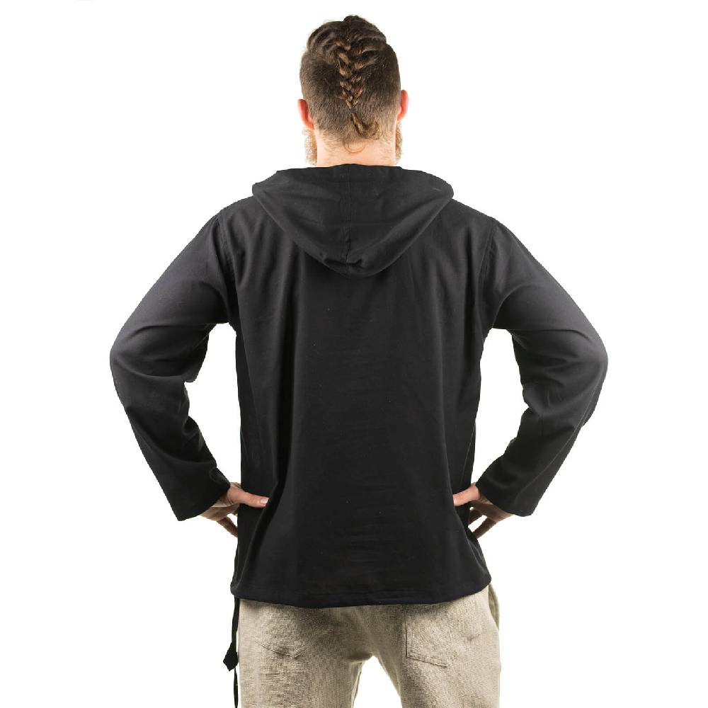 Kunst Und Magie Gefütterter Herren Hoodie Fischerhemd Kapuze Kängurutasche Baja Sweater Boho Begrenzt auf 3 Tage
