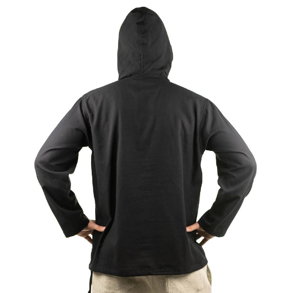 Kunst Und Magie Gefütterter Herren Hoodie Fischerhemd Kapuze Kängurutasche Baja Sweater Boho Begrenzt auf 3 Tage