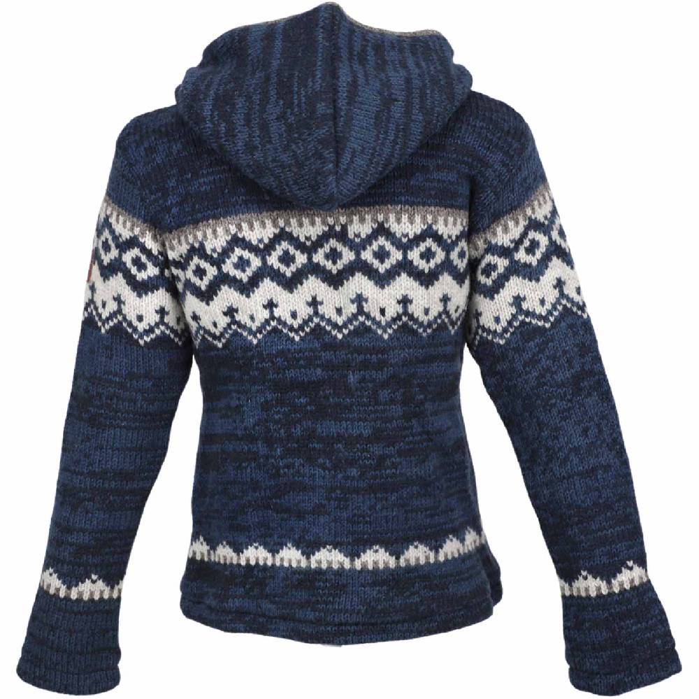 Kunst Und Magie Herren Strickjacke Schurwolle Klassich Nordisches Muster Wolle Jacke mit Kapuze Black Friday Preise