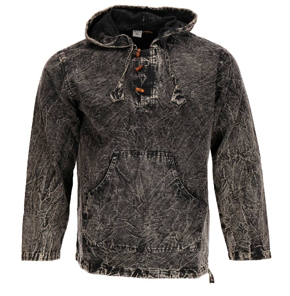 Kunst Und Magie Baja Hoodie Herren alternativ Kapuzenpulli Stonewashed gefüttert Nachhaltig Fair Schlussverkauf