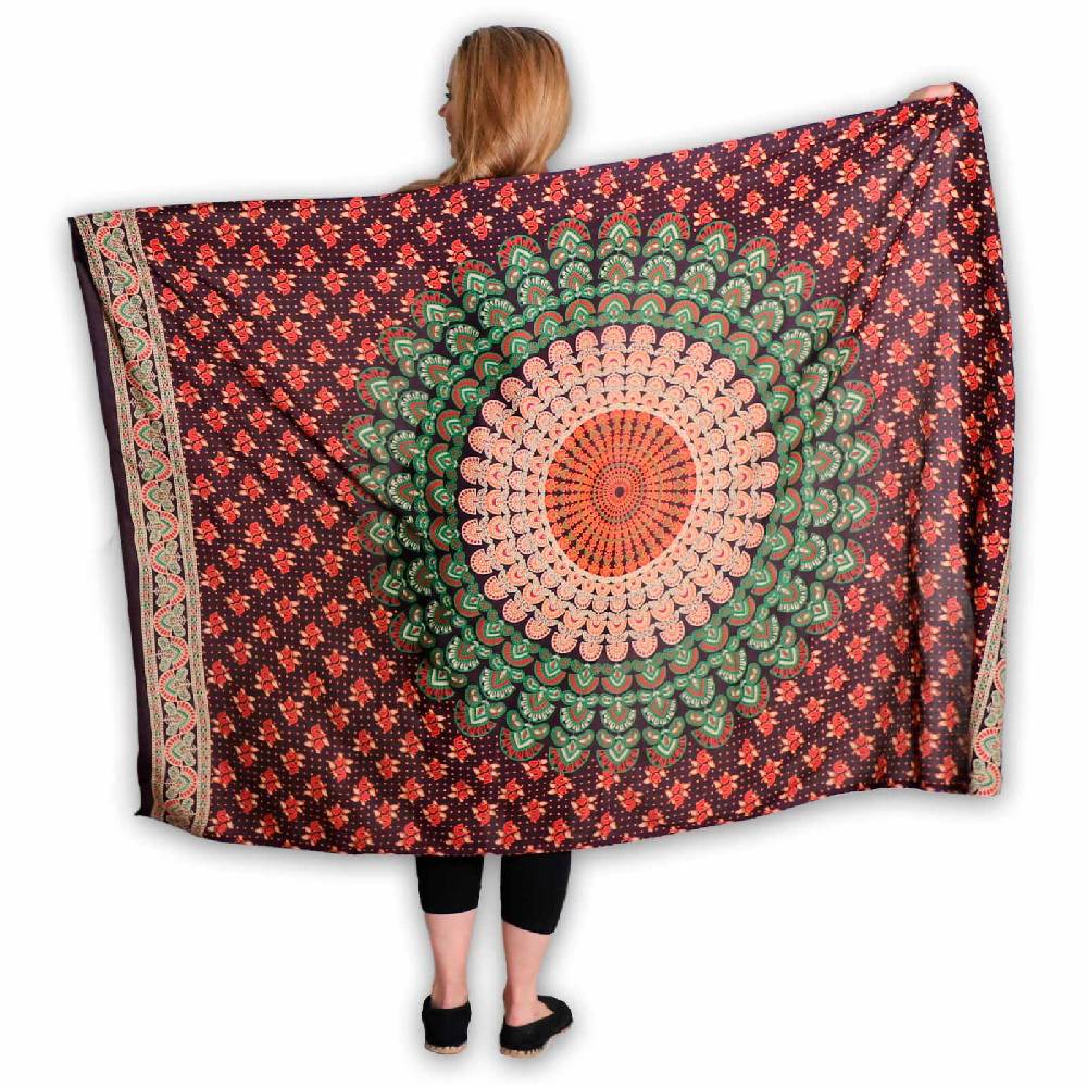 Kunst Und Magie Sarong Yogatuch Pfauen Mandala Strandtuch Multifunktionstuch Dekotuch Tischdecke Wickelkleid Kostenloser Versand