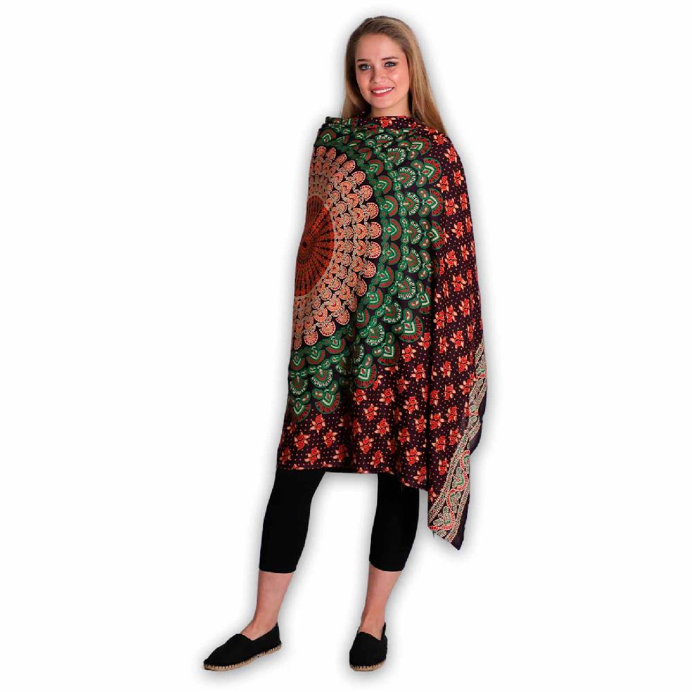 Kunst Und Magie Sarong Yogatuch Pfauen Mandala Strandtuch Multifunktionstuch Dekotuch Tischdecke Wickelkleid Kostenloser Versand