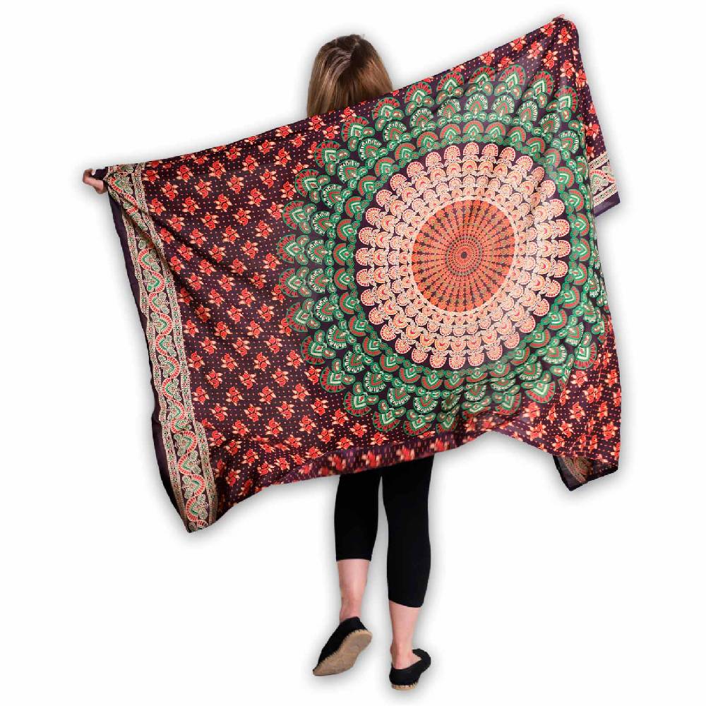 Kunst Und Magie Sarong Yogatuch Pfauen Mandala Strandtuch Multifunktionstuch Dekotuch Tischdecke Wickelkleid Kostenloser Versand
