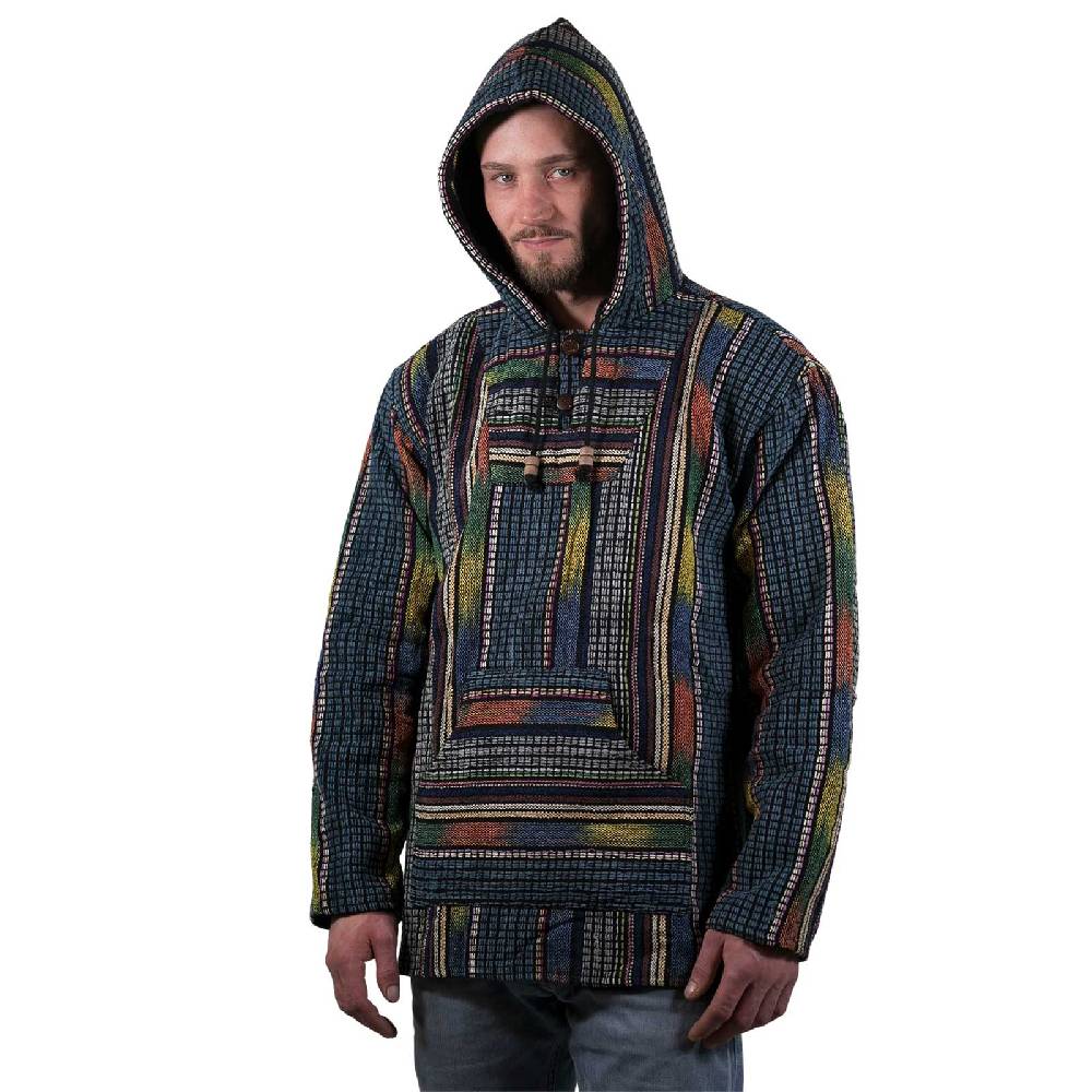 Kunst Und Magie Bunter Kapuzenpulli Kapu Baja Jerga Hoodie mit Kapuze und Kängurutaschen Hippie Goa Großer Ausverkauf