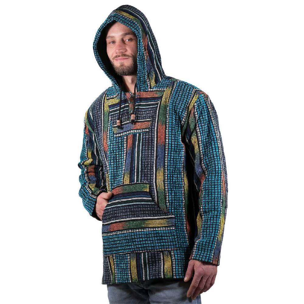 Kunst Und Magie Bunter Kapuzenpulli Kapu Baja Jerga Hoodie mit Kapuze und Kängurutaschen Hippie Goa Großer Ausverkauf