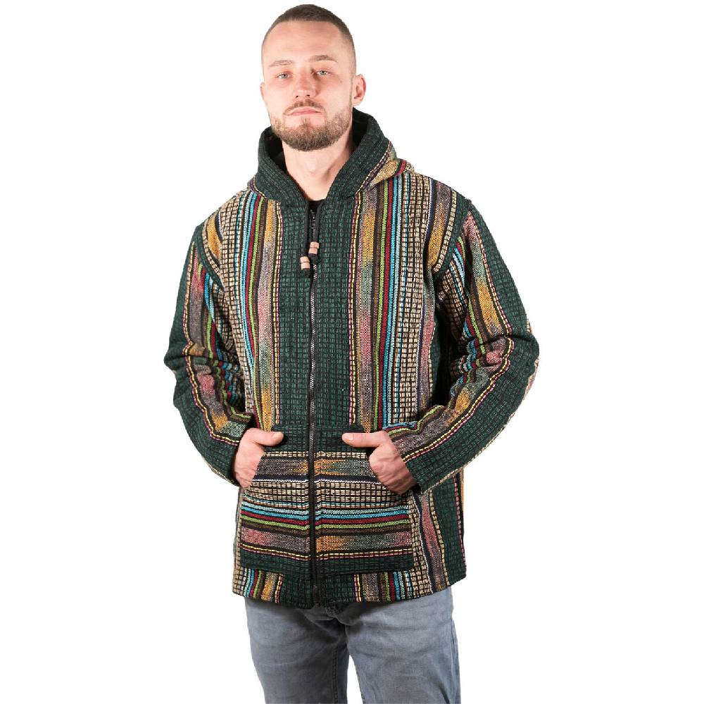Kunst Und Magie Kapuzenjacke Kapu Hoodie mit Kapuze und Kängurutaschen Hippie Jacke Gheri Nepal Begrenztes Angebot