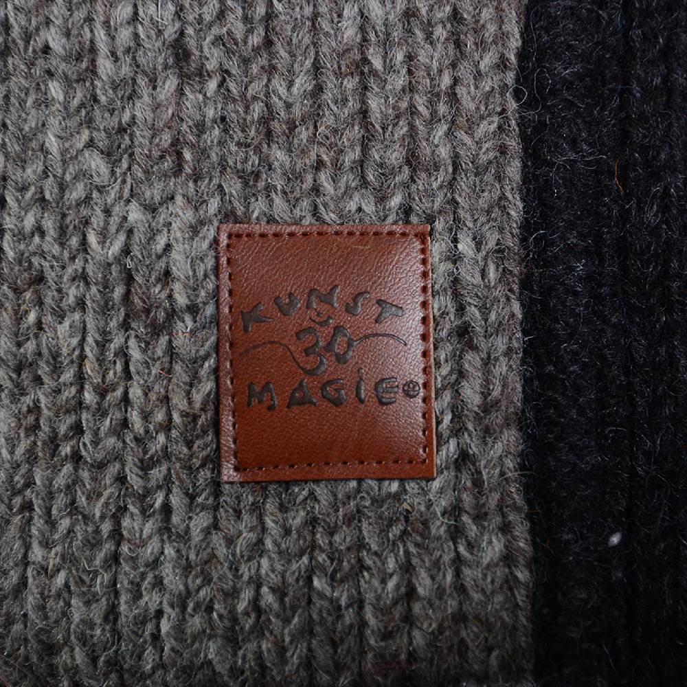Kunst Und Magie Damen Strickjacke Goa Wolle Jacke mit Fleecefutter mit abnehmbarer Zipfelkapuze Osterangebot