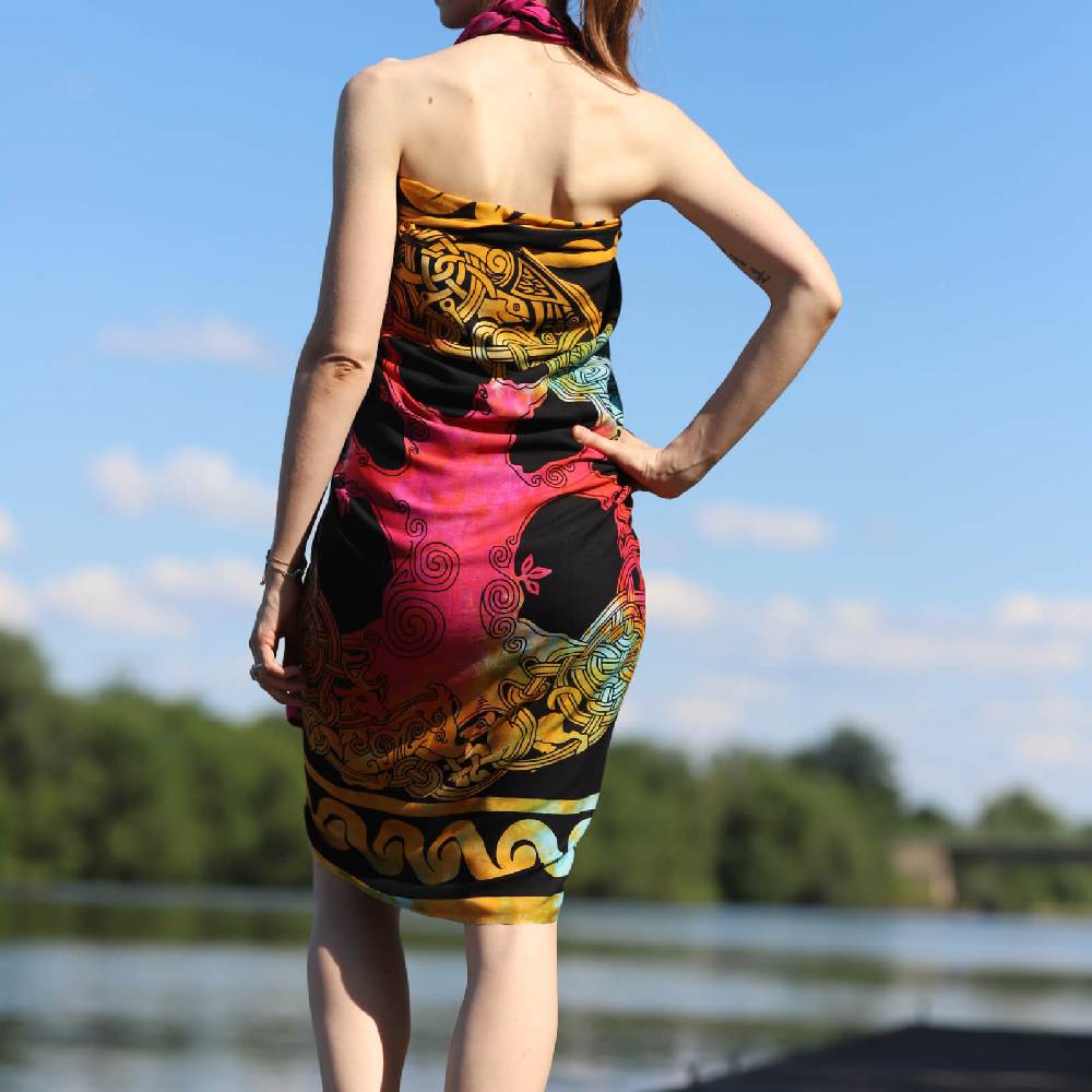 Kunst Und Magie Sarong Yogatuch Iggdrasil Weltenbaum Strandtuch Multifunktionstuch Dekotuch Tischdecke Wickelkleid Lagerräumung