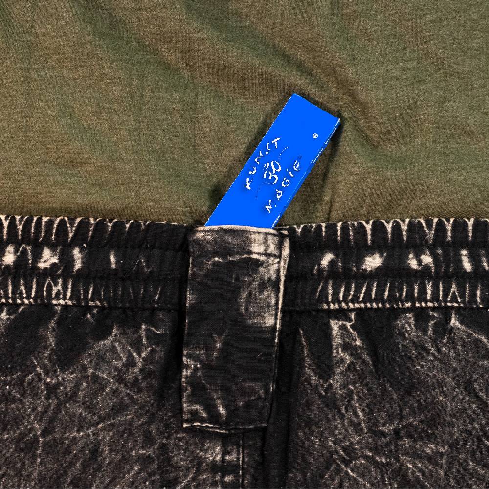 Kunst Und Magie Baggyhose Stonewashed Goa Cargo Hose Hippiehose Pluderhose mit Kordelzug Gürtelschlaufen Haremshose Top Angebot