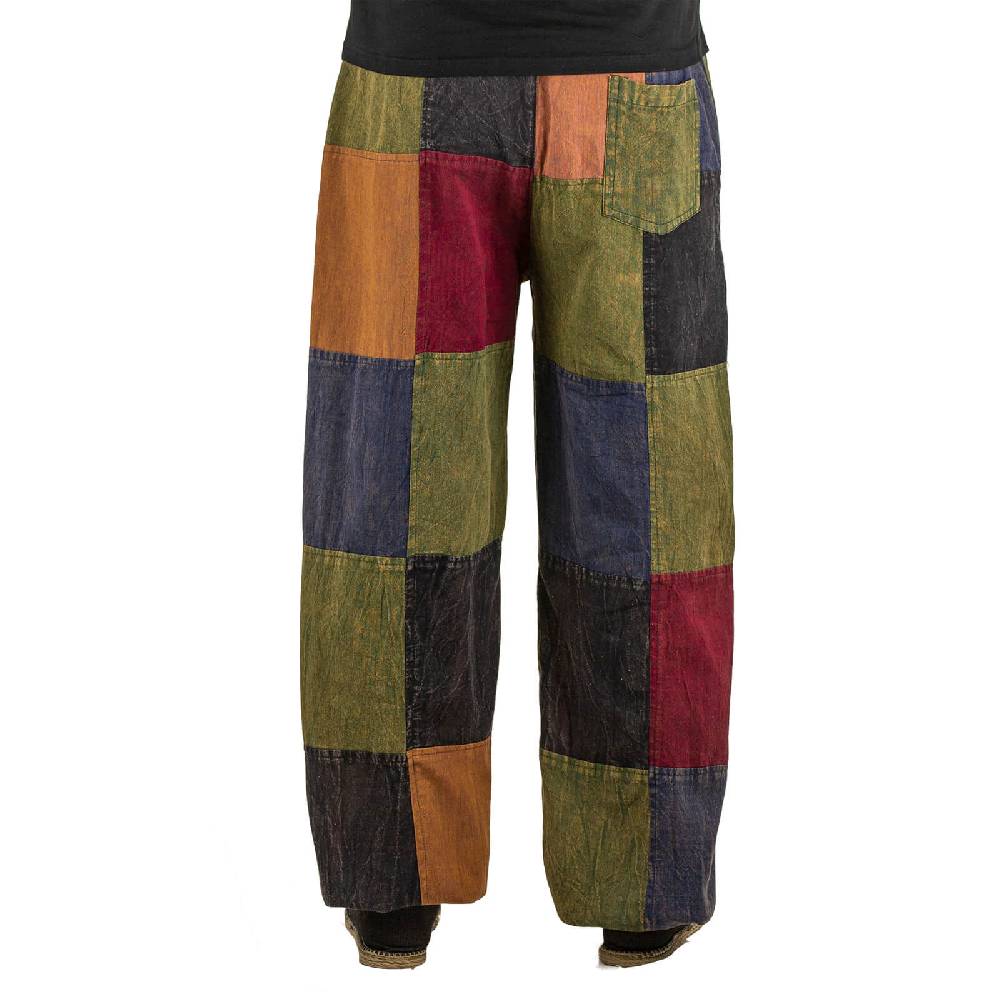 Kunst Und Magie Kunst und Magie Bunte Patchwork Freizeit Cargo Hose Stonewashed - Unisex Hippiehose Online Outlet