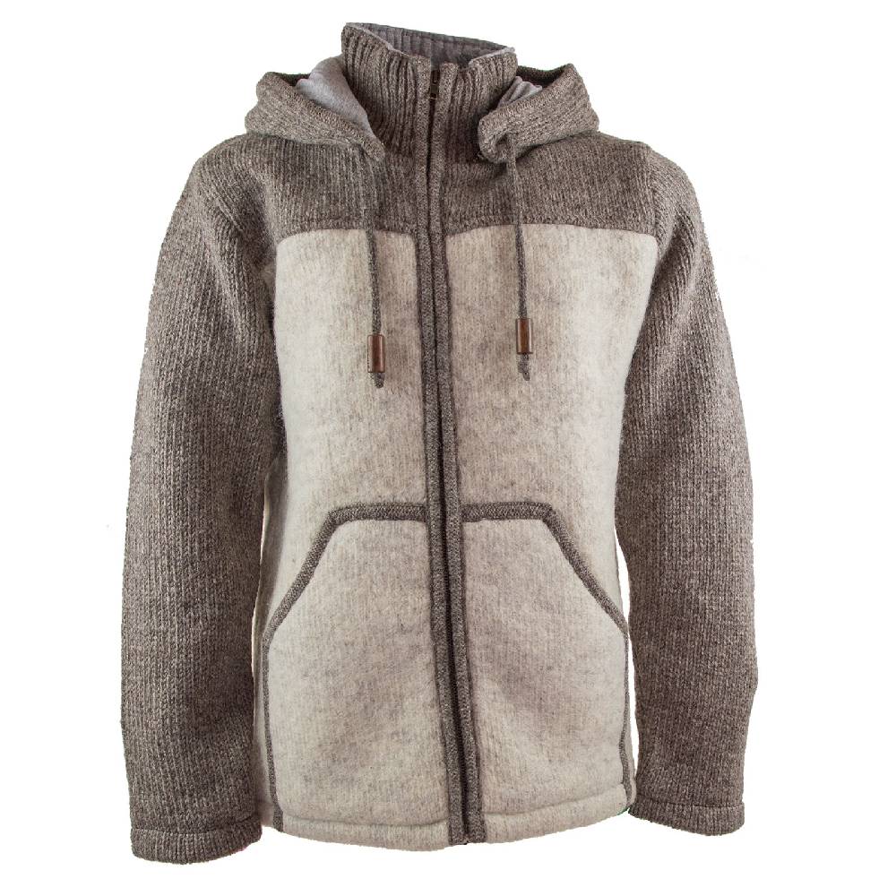 Kunst Und Magie Klassische Herren Strickjacke Wolle Jacke mit abnehmbarer Kapuze Baumwollfutter Räumungsverkauf