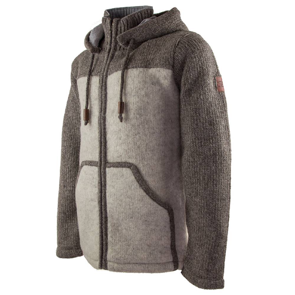Kunst Und Magie Klassische Herren Strickjacke Wolle Jacke mit abnehmbarer Kapuze Baumwollfutter Räumungsverkauf