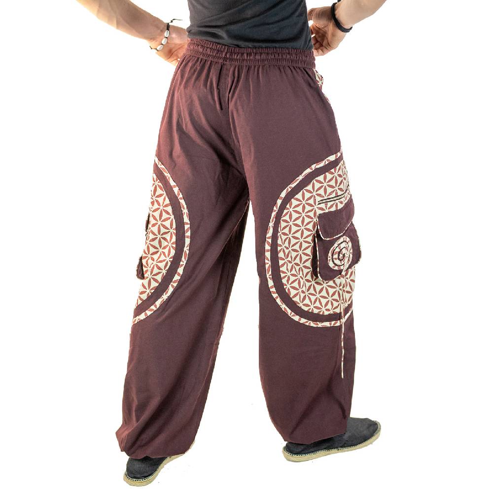 Kunst Und Magie KUNST UND MAGIE Unisex trendige Baggyhose bunte Muster Lebensblume Goa Hippiehose Kauf eins, bekomm eins gratis