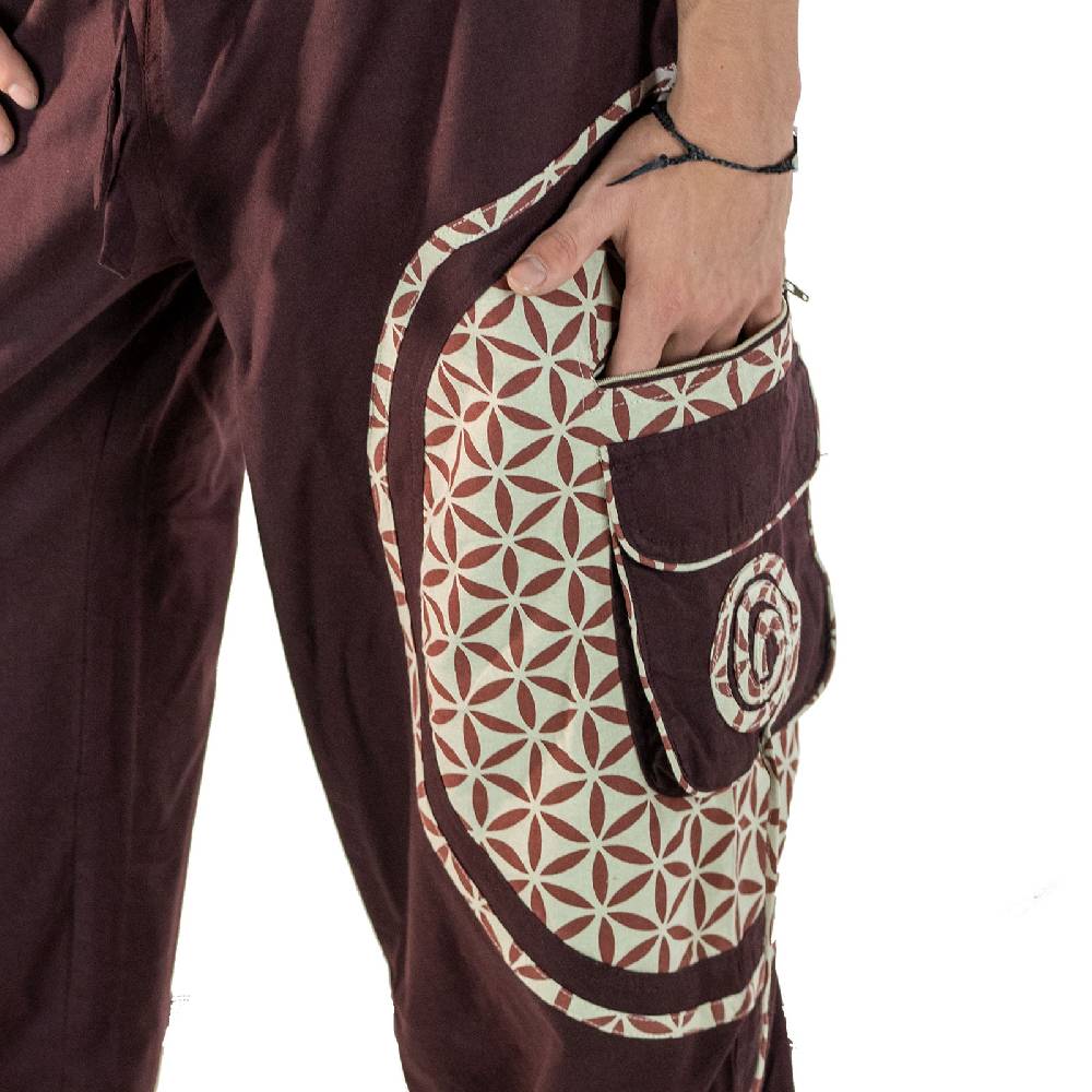 Kunst Und Magie KUNST UND MAGIE Unisex trendige Baggyhose bunte Muster Lebensblume Goa Hippiehose Kauf eins, bekomm eins gratis