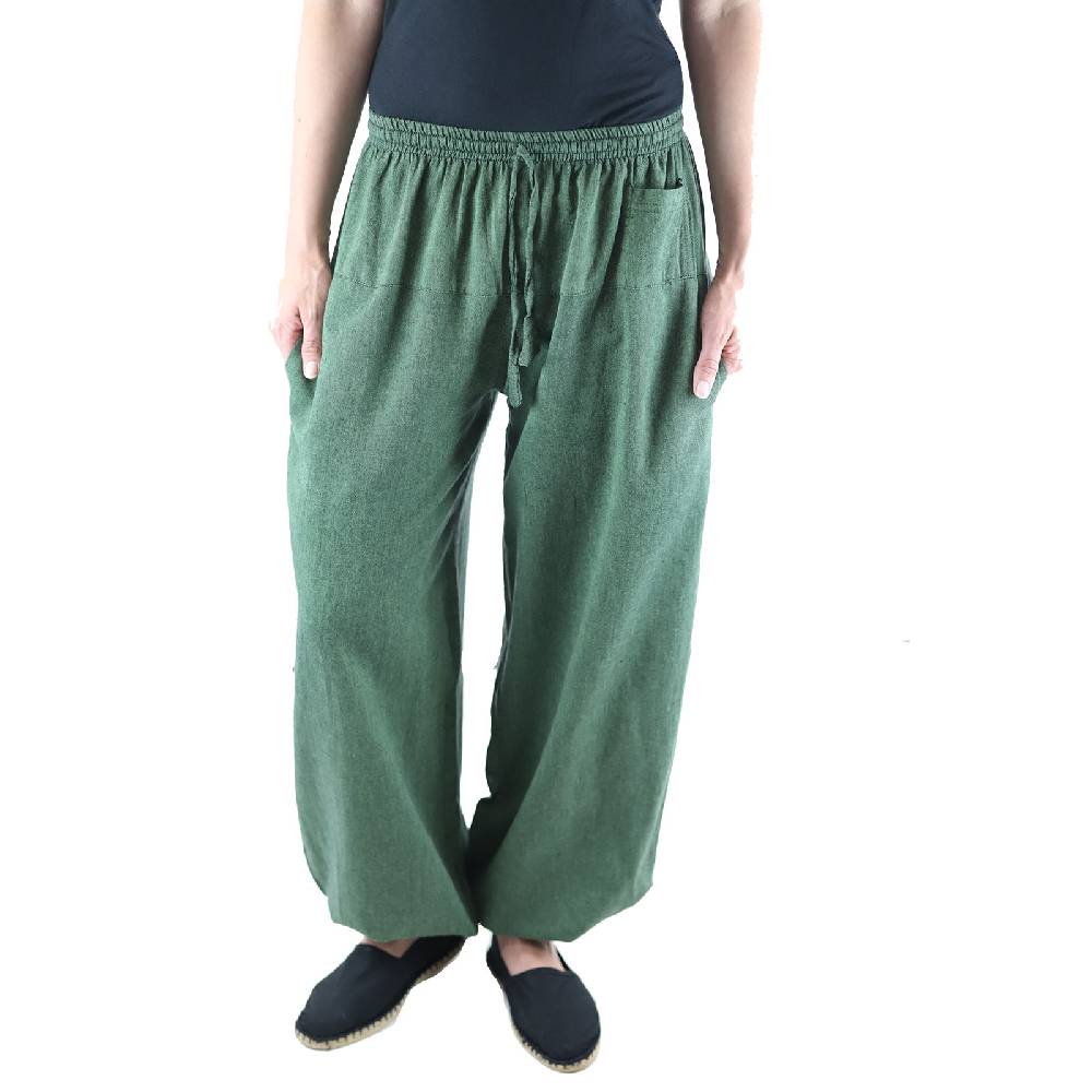 Kunst Und Magie KUNST UND MAGIE Damen Yogahose Pumphose Pluderhose unifarben aus Baumwolle lang Sonderangebote