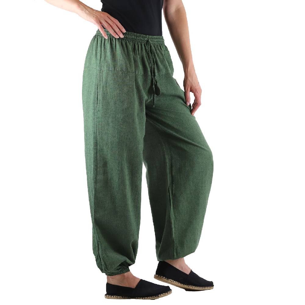 Kunst Und Magie KUNST UND MAGIE Damen Yogahose Pumphose Pluderhose unifarben aus Baumwolle lang Sonderangebote