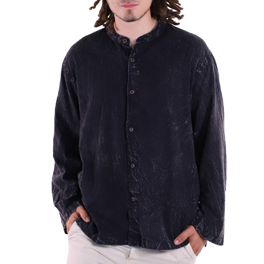 Kunst Und Magie KUNST UND MAGIE Herren Hemd stonewashed Fischerhemd Freizeithemd Super Sparpreis