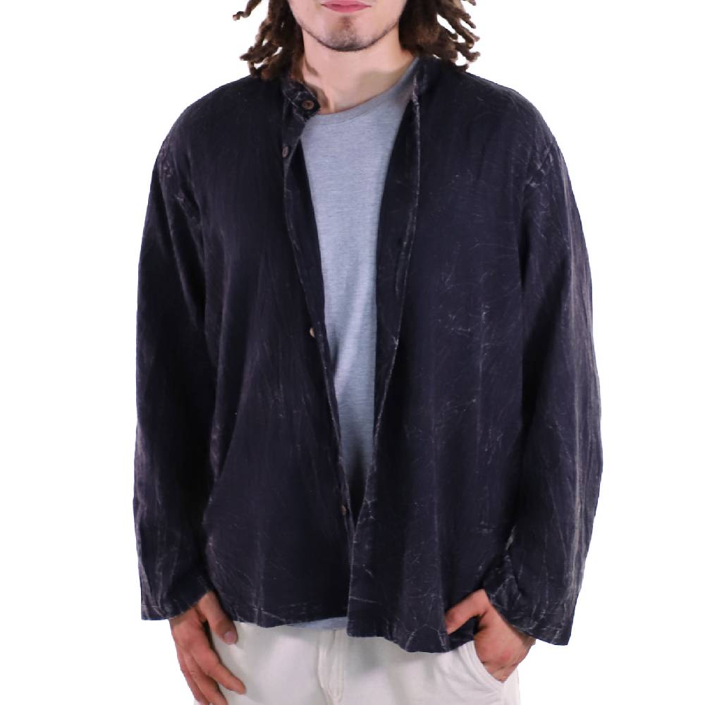 Kunst Und Magie KUNST UND MAGIE Herren Hemd stonewashed Fischerhemd Freizeithemd Super Sparpreis
