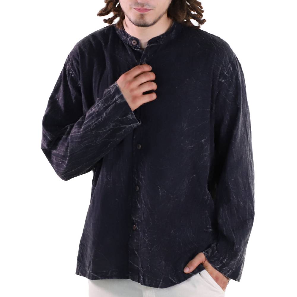 Kunst Und Magie KUNST UND MAGIE Herren Hemd stonewashed Fischerhemd Freizeithemd Super Sparpreis