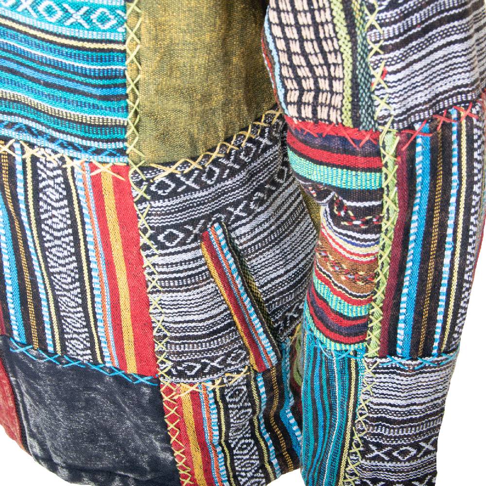 Kunst Und Magie KUNST UND MAGIE Baja Jerga Unisex Patchwork Hoodie mit Kapuze alternative Jacke Letzte 3 Tage