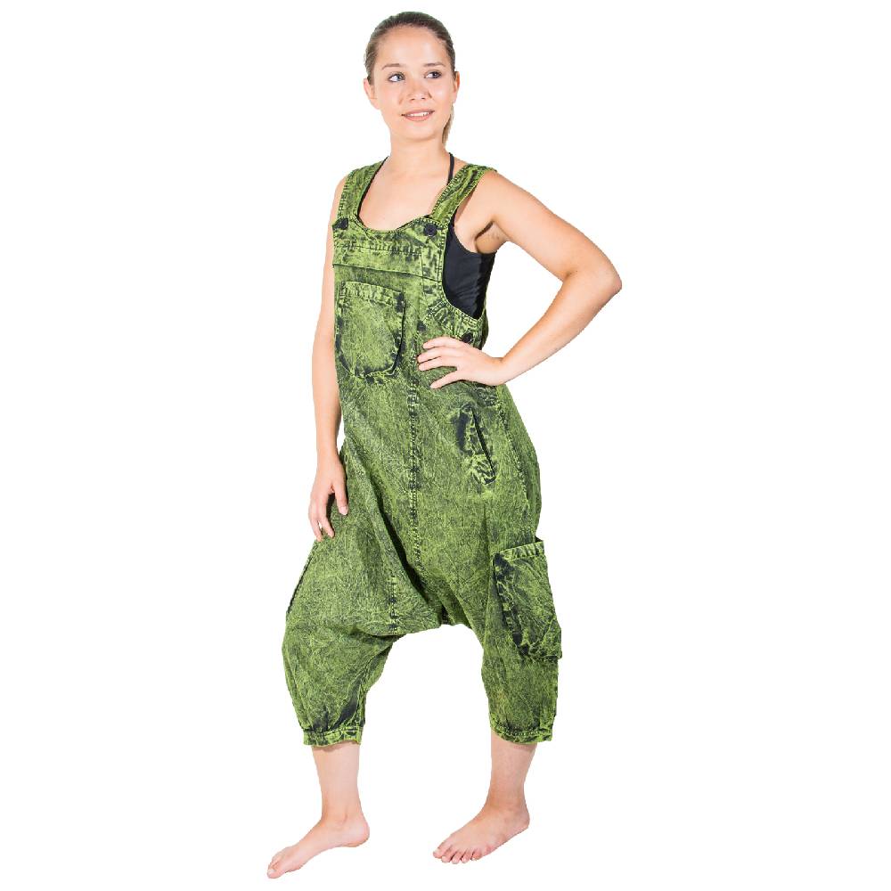 Kunst Und Magie Kunst und Magie Unisex Vintage Latzhose Ibiza stonewashed Haremshose Overall Letzte 2 Tage