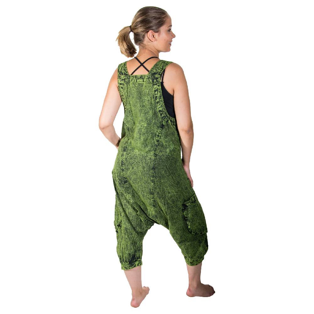 Kunst Und Magie Kunst und Magie Unisex Vintage Latzhose Ibiza stonewashed Haremshose Overall Letzte 2 Tage