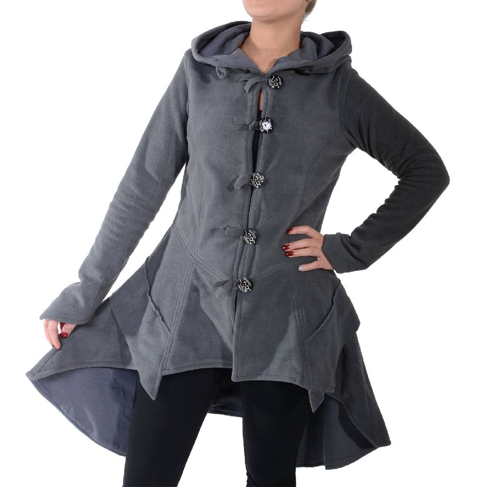 Kunst Und Magie Kunst und Magie Damenmantel aus Fleece mit Kapuze Boho Gehrock Jacke Fleecejacke Sonderangebot der Fabrik