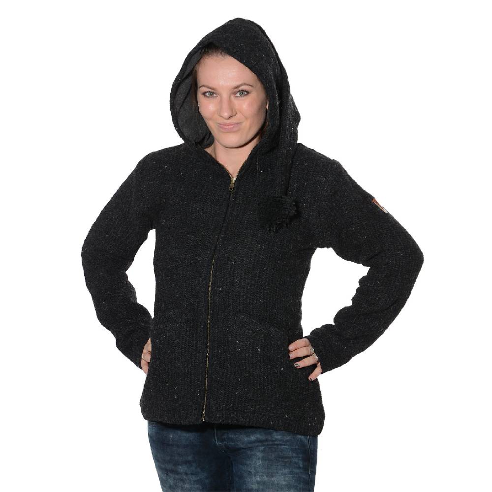 Kunst Und Magie Kunst und Magie Klassische Damen Strickjacke Wolle Jacke mit Fleecefutter und Zipfelkapuze Discount Store für neue Produkte