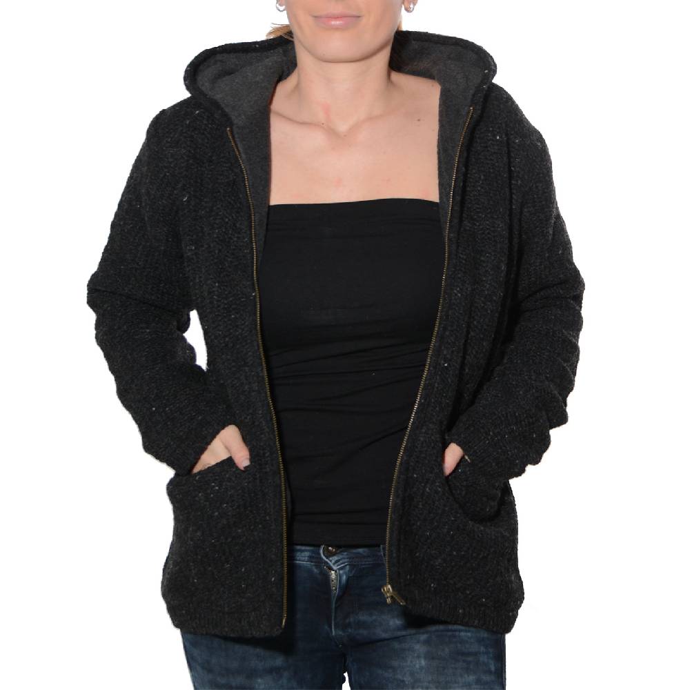 Kunst Und Magie Kunst und Magie Klassische Damen Strickjacke Wolle Jacke mit Fleecefutter und Zipfelkapuze Discount Store für neue Produkte