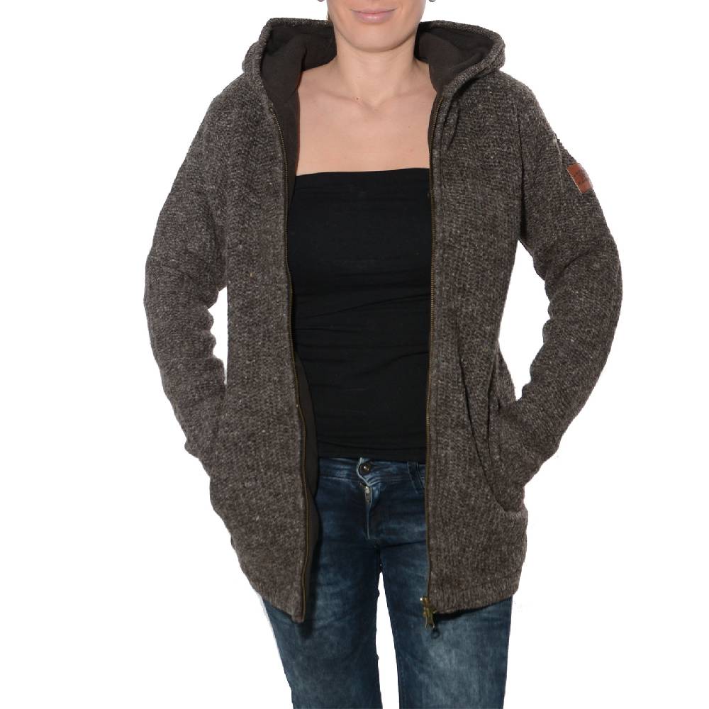 Kunst Und Magie Klassische Damen Strickjacke Wolle Jacke mit Fleecefutter und Kapuze von Kunst und Magie Nur noch ein Tag übrig